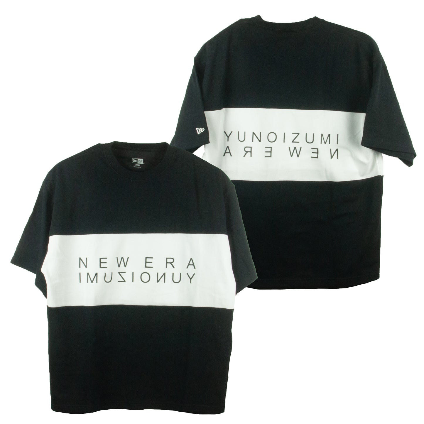 半袖 オーバーサイズド NEW ERA®  YUNOIZUMI パフォーマンス Tシャツ パネルロゴ ブラック【 Performance Apparel 】